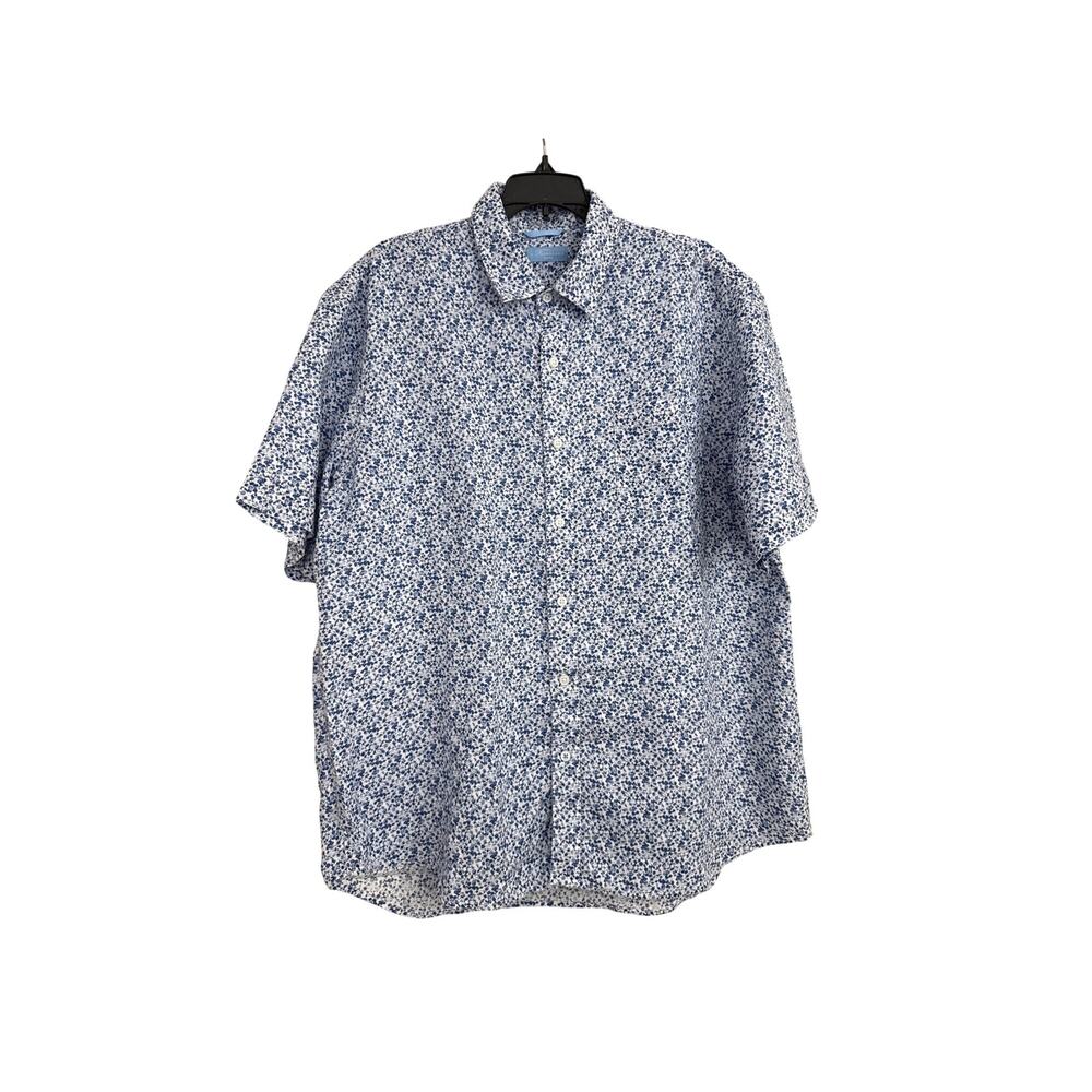 Aqua Toscana Short Sleeve Floral Print Button Down Shirt Size Men's XL